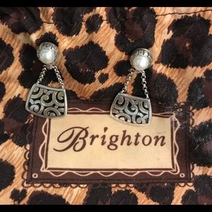 Silver and Pearl Brighton dangle earrings